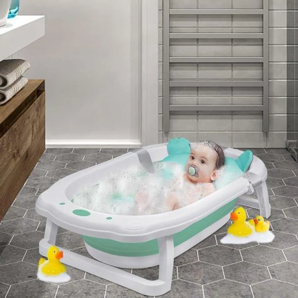 Baignoire gonflable bébé avec coussin de bain intégré - Vert Menthe