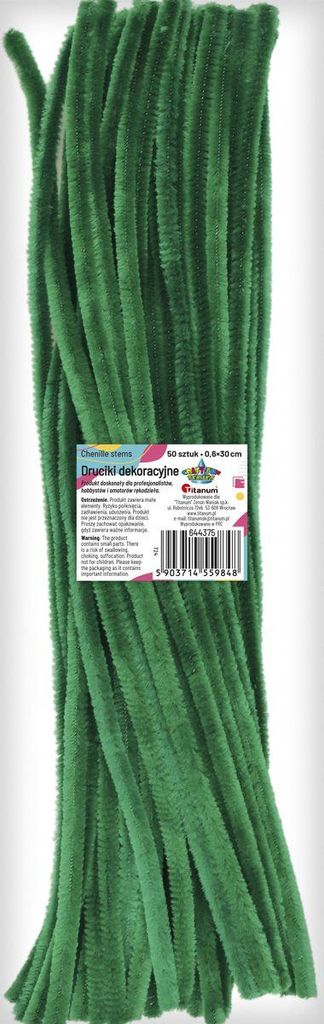 Dekorative Drahtschere dunkelgrün 0,6x30 cm 50 Stück Titanum