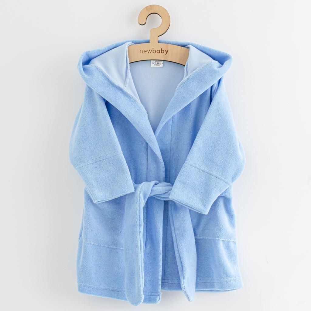 Kinderbadjas van katoenfleece, kleur blauw, maat 92/98 Productafbeelding 
