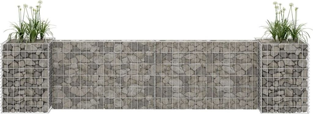 Maison Exclusive - H-förmiger Gabionen-Pflanzkorb Stahldraht 260x40x60 cm