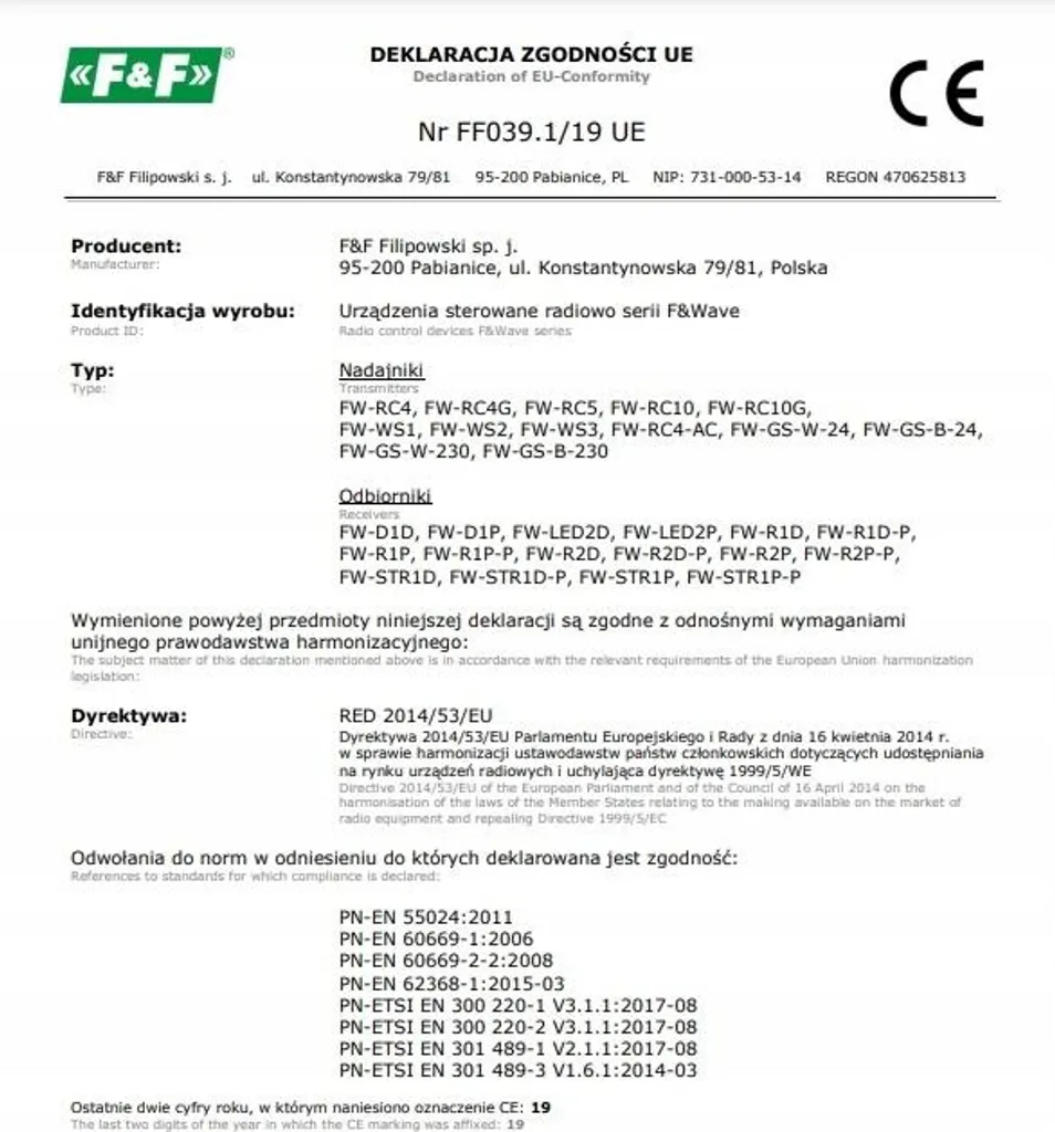 Relais 2 canaux F&Wave FW-R2P-P multifonctionnel à commande déportée