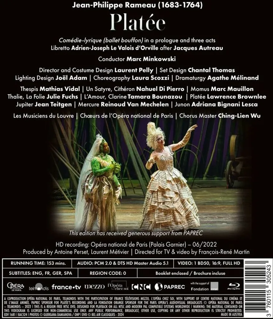 Platée de Rameau : Version Baroque sur Instruments d'Époque CD - 2