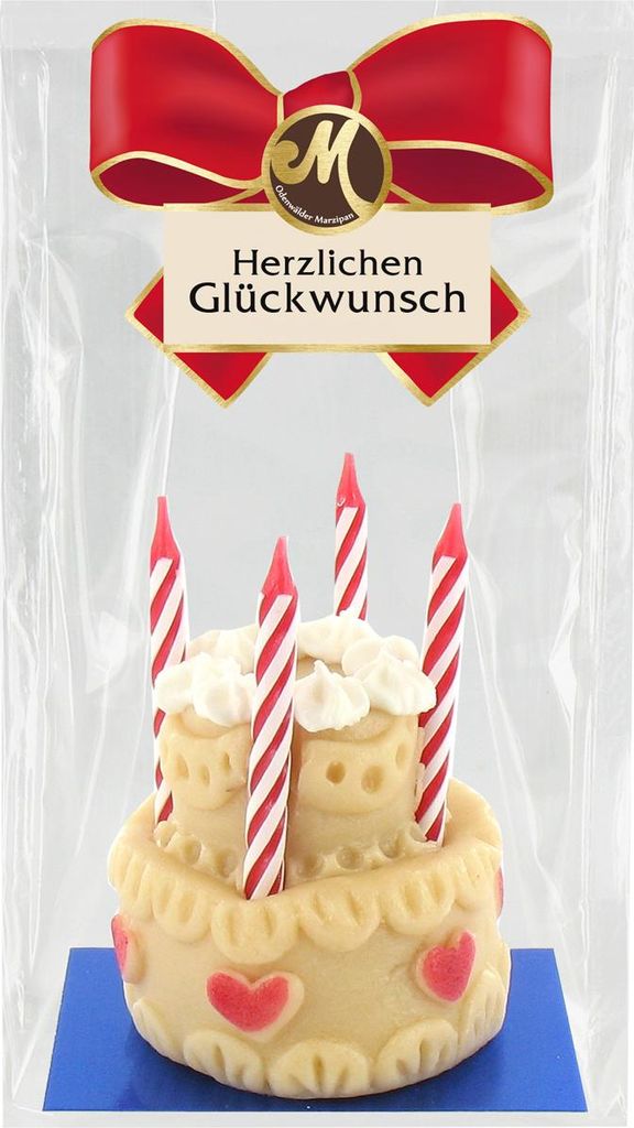Odenwälder Marzipan Herzlichen Glückwunschtorte aus Edelmarzipan 100g