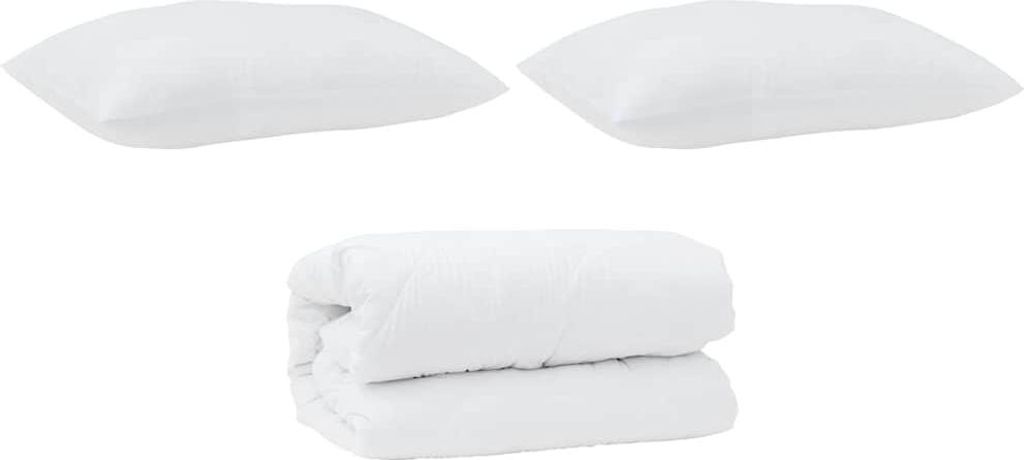 Ganzjahresbettdecke mit Kissen 2 pcs Weiß Mikrofaser