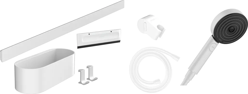 Hansgrohe WallStoris Bundle 24291700: Doccia 105 3 Jet Bianco Opaco