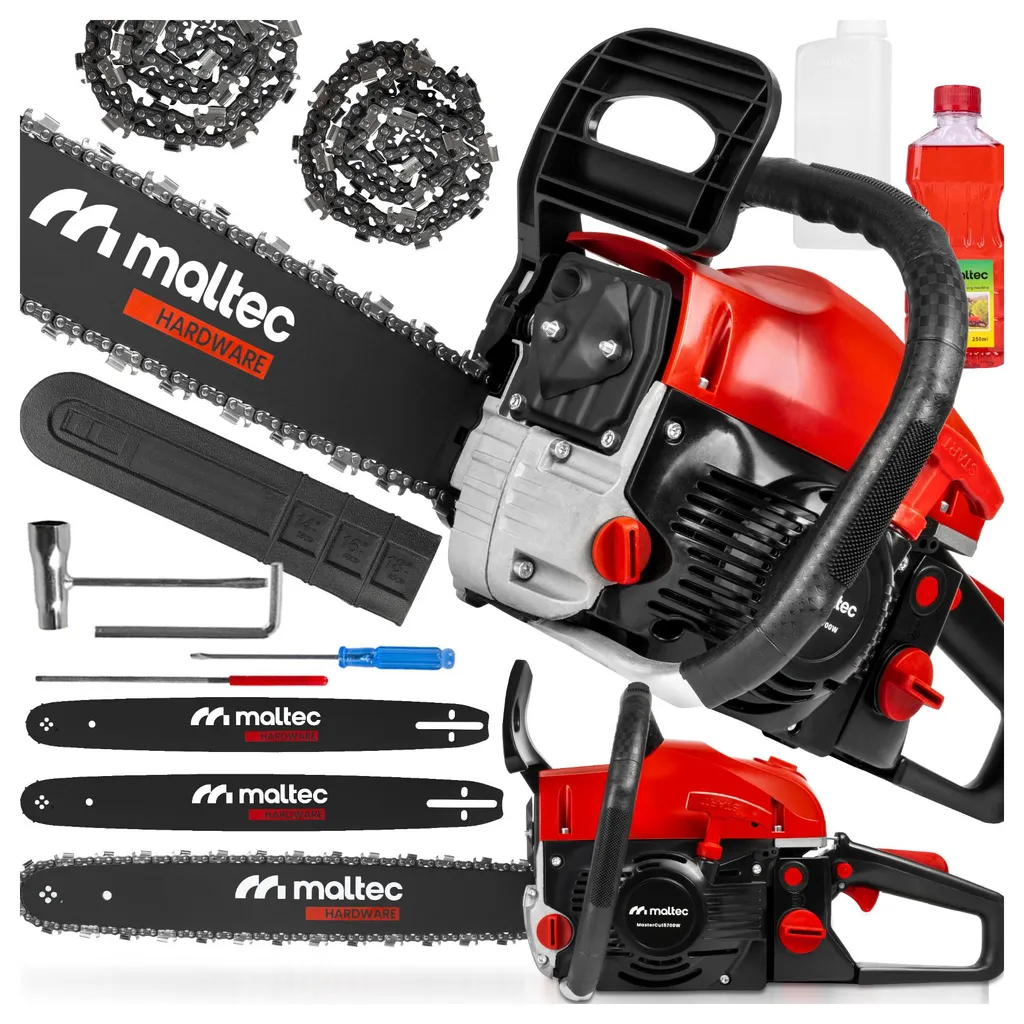 Tronçonneuse Maltec 5700W haute performance 58Cc et kit complet 2 chaînes