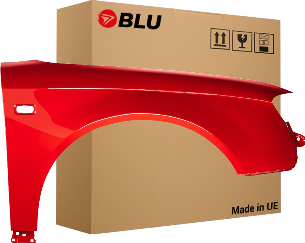 BLU Kotflügel Passend für Audi A4 B7 LY3J Rechts Rot BrillantRot | 2004-2008 | Vorderseite Vorne | Lackiert | Einbaufertig