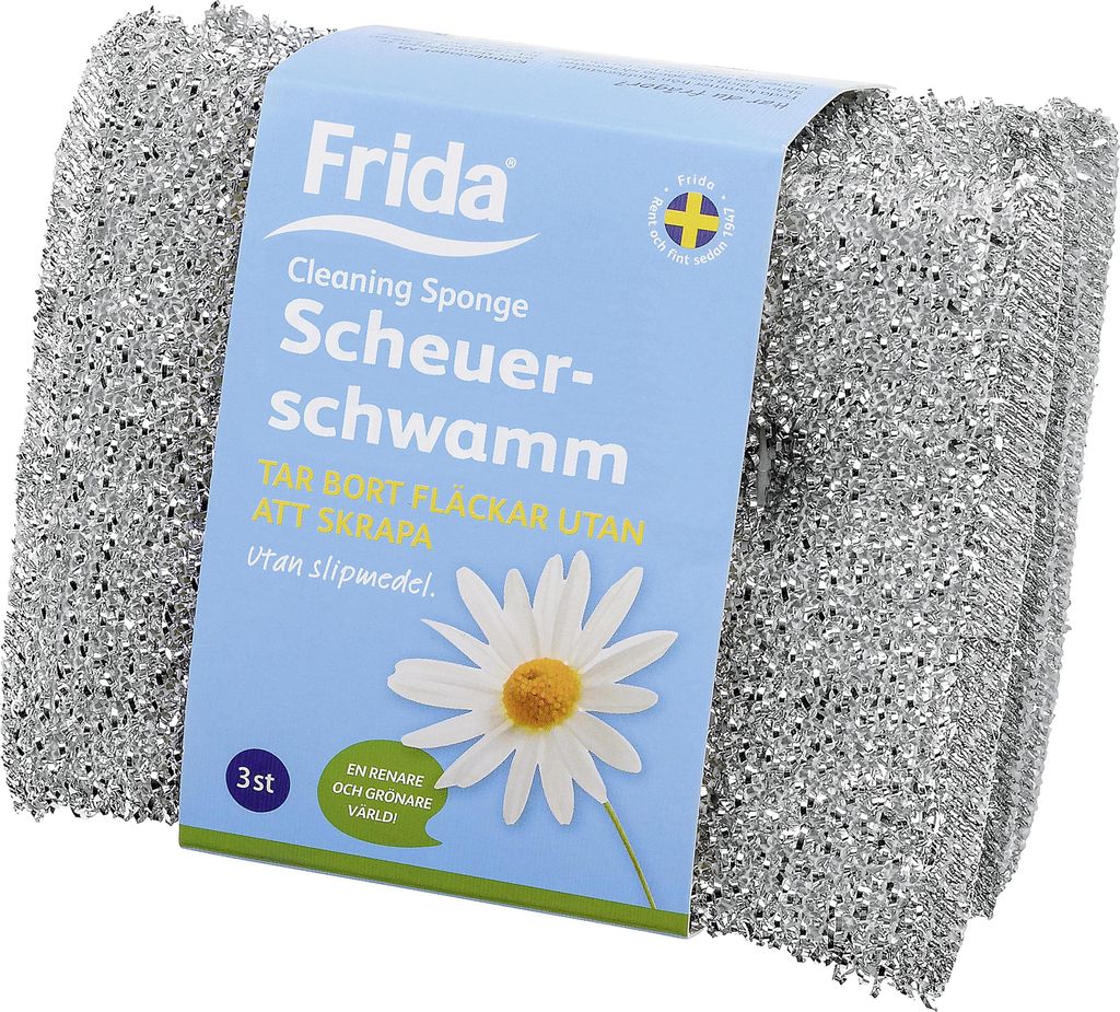 Frida 49039 Glitzer-Reinigungsschwamm (LxB): 11,5x9 cm, grausilber (3 Stück)