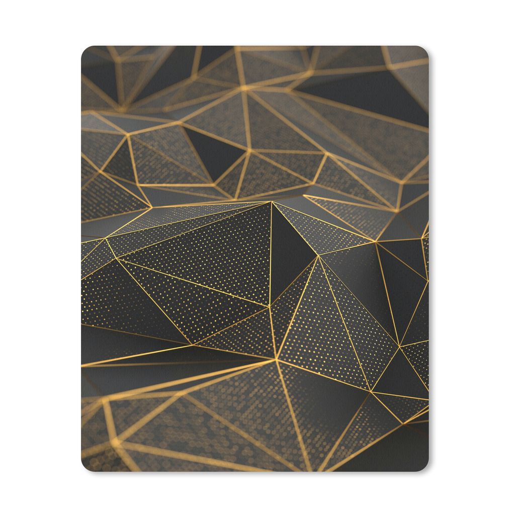 MuchoWow Mauspad Mousepad Abstrakt - Gold - 3D - Luxus - Kunst 30x40 cm - Mousepads - Maus Mat - Pad - Mausunterlage - Mausmatten