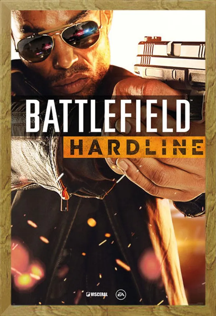 Battlefield - Poster - Hardline - Copertina + cornice rimovibile, Shinsuke® Maxi MDF oak, disco acrilico