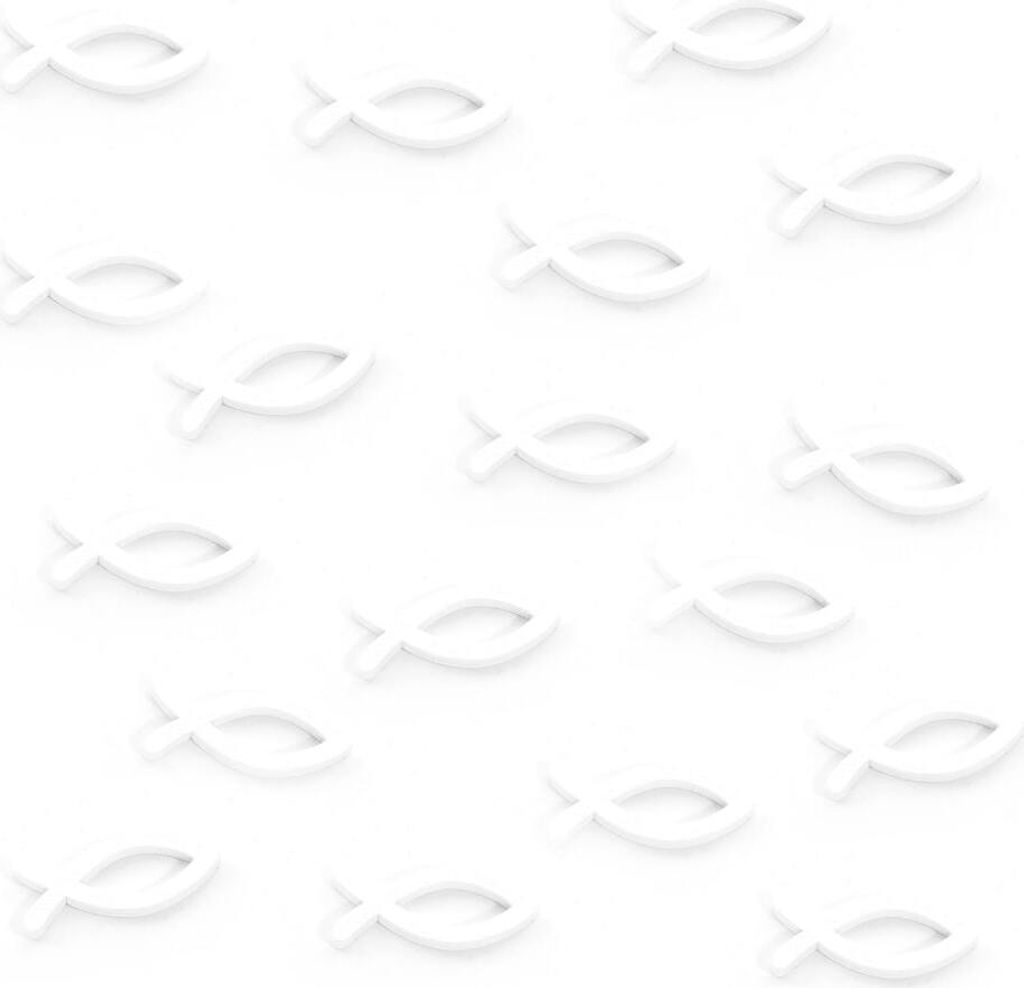 Oblique Unique 18 Holz Fische Streudeko Taufe Kommunion Konfirmation - Echtholz weiß