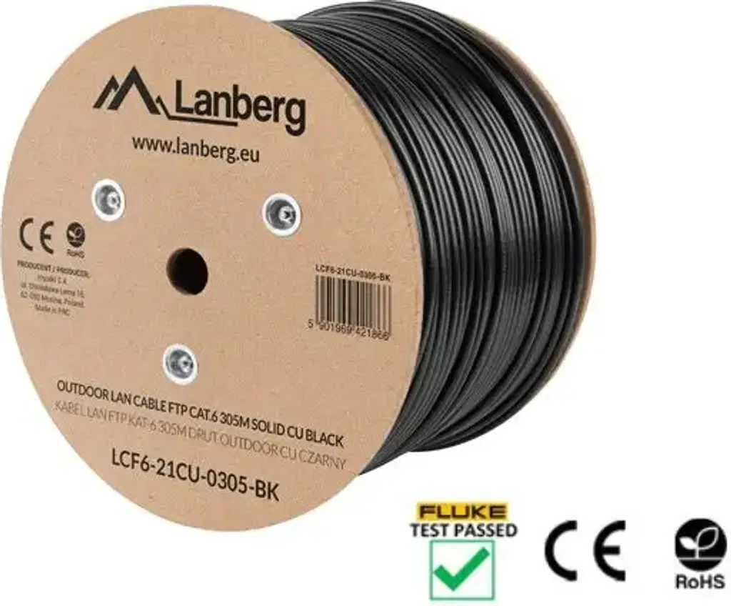 Câble CAT.6 FTP extérieur 305m cuivre anti-interférence Fluke noir - 4
