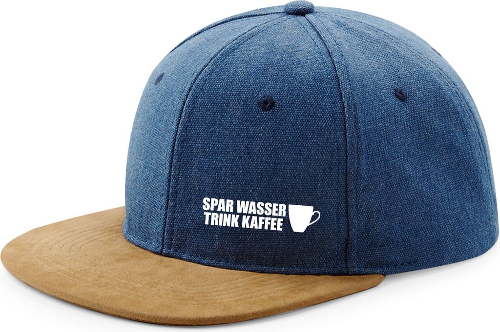 Huuraa Cappy Mütze Spar Wasser Trink Kaffee Kaffeetasse Denim Baumwolle und Polyester Snapback Kappe Geschenkidee