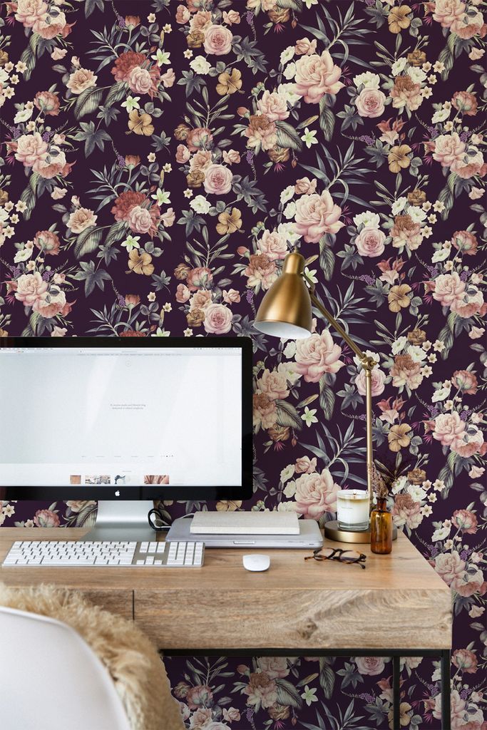 Coloray Fototapete 104x70 cm Vlies-Fototapete - Weinleseblumengarten-Blumen