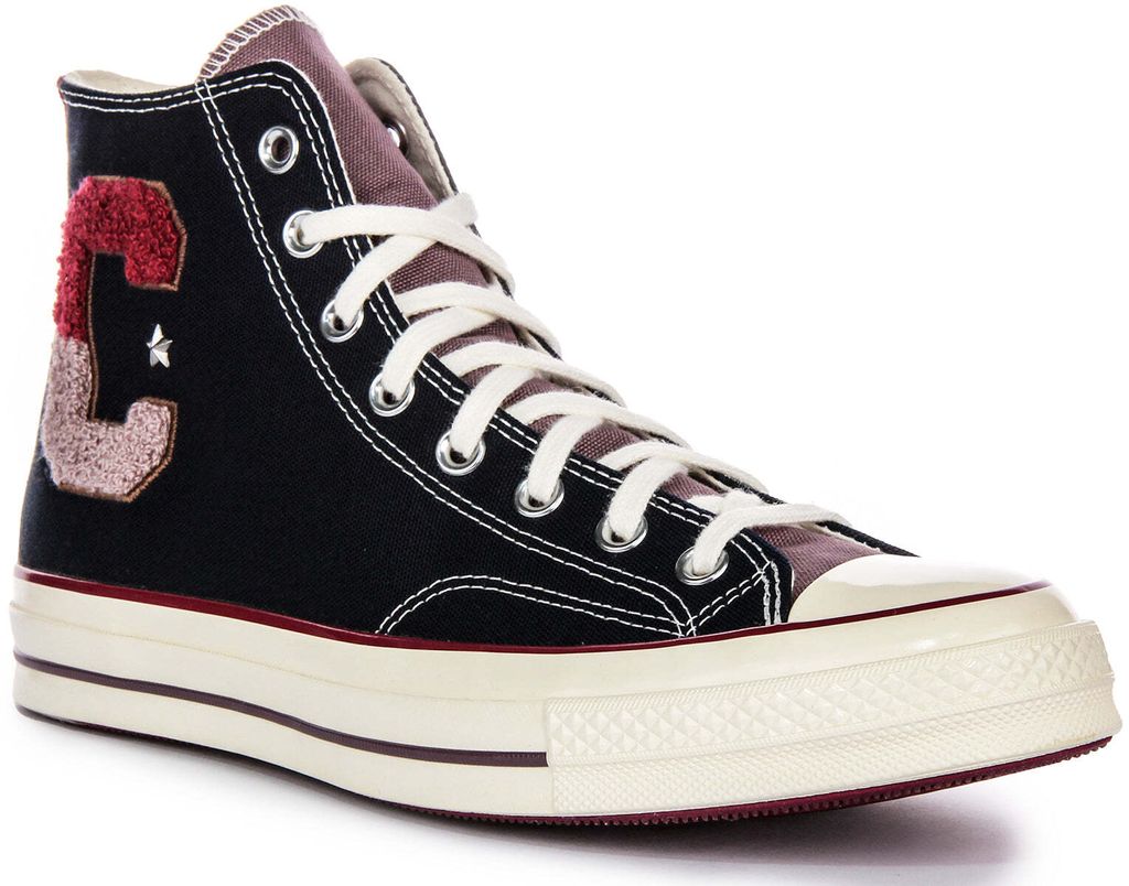 DamenSneaker Chuck 70 Hi Varsity Letter C Canvas von Converse in Weiß Silber – undefined / Weißsilber