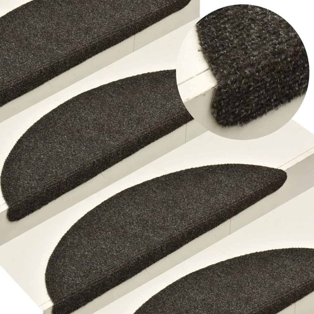 Marchettes d'escalier autocollantes anthracite 56x17 cm lot de 10 unités