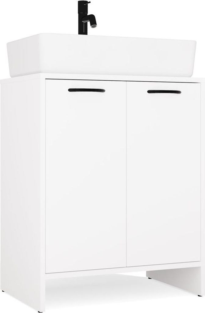 Badezimmer-Hochschrank Klara Weißmatt mit 2 Türen