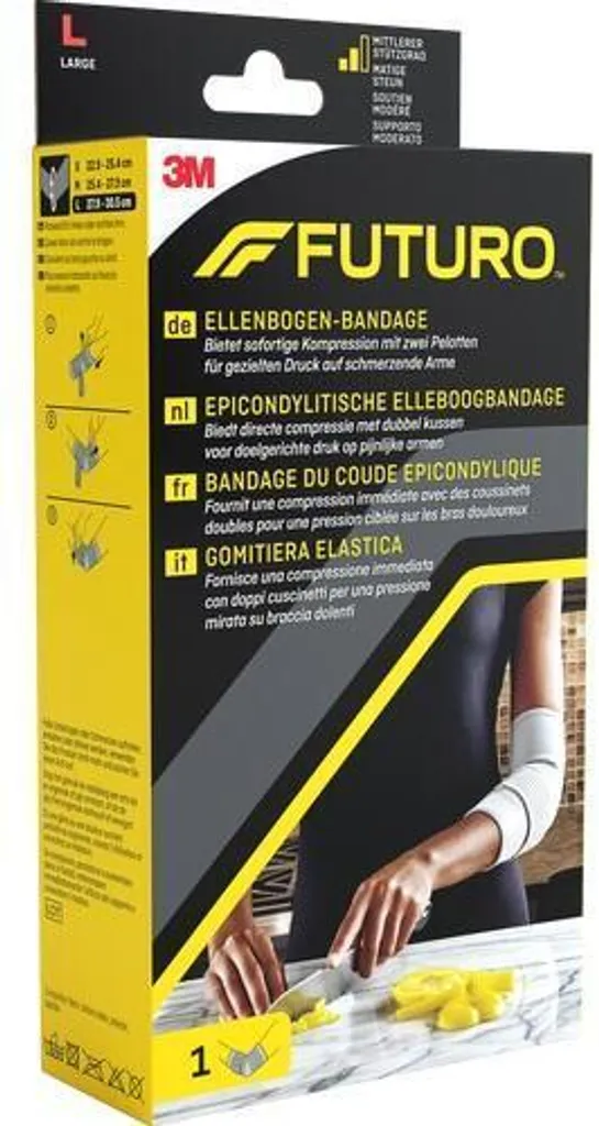 FUTURO 47863DABI Gomitiera Elastica Taglia L Grigio - Supporto Medico 3M