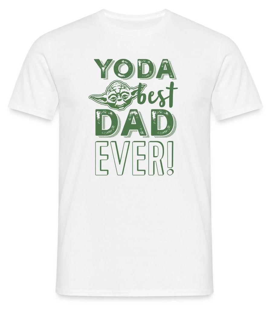 Star Wars: Mandalorian Yoda Best Dad Ever Männer T-Shirt, M, Weiß