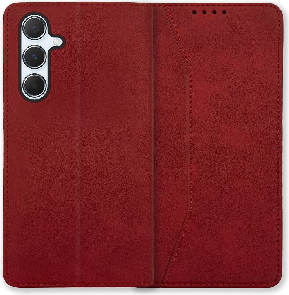 Bookstyle 'Premium' Schutzhülle Klapphülle Schutztasche Etui Cover für Samsung Galaxy A55 5G - Rot