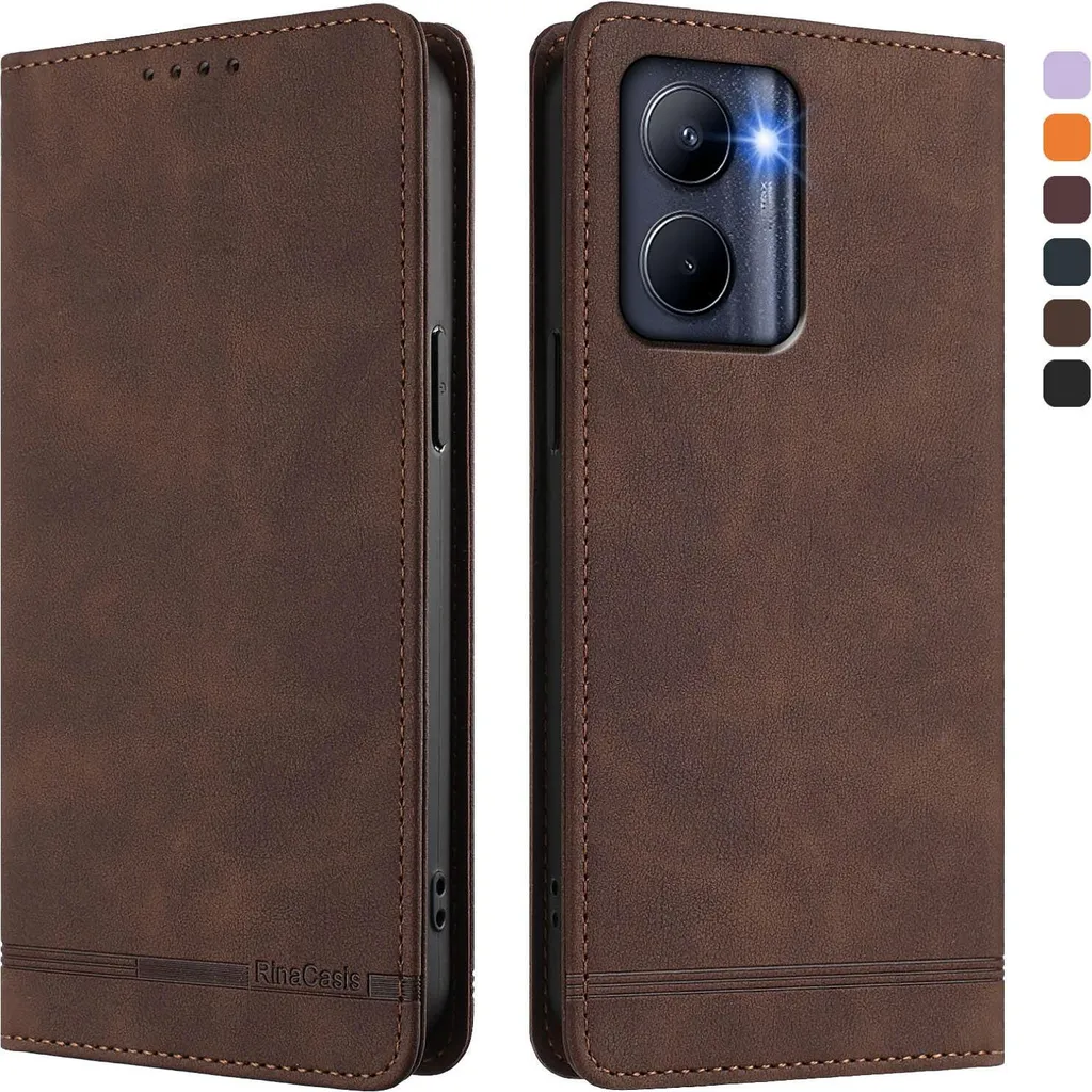 Cover a Portafoglio Realme C33 2023 | Marrone Business in Ecopelle