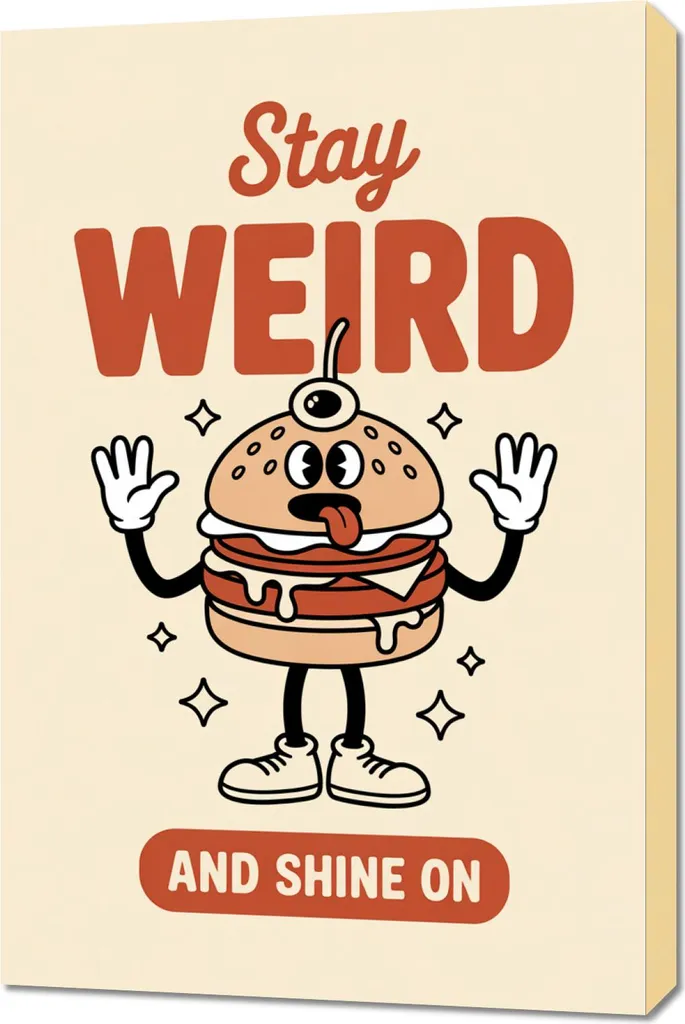 Quadro 60x90 cm Motivazionale Affermazione Retro Vintage Per il salotto Stay Weird