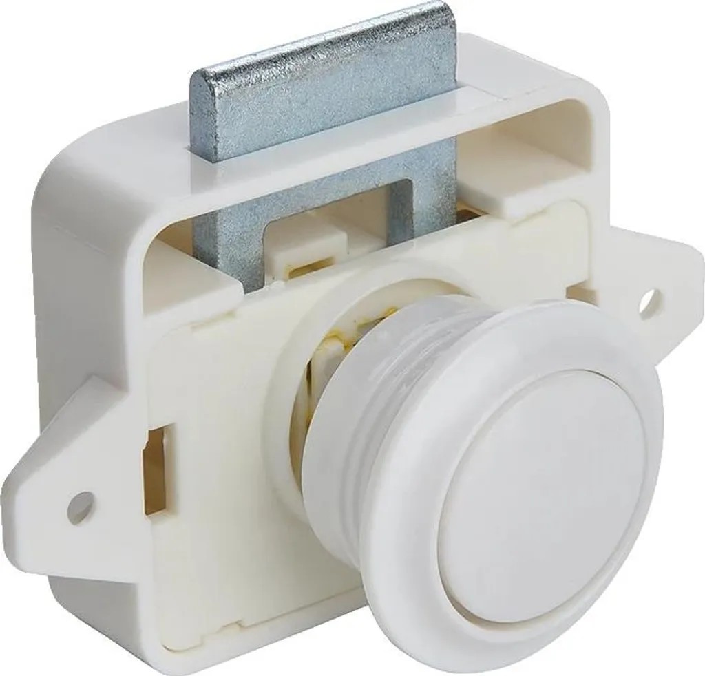 Chiusura a Pulsante 26mm Bianco per Camper e Barche - Blocco Sicuro