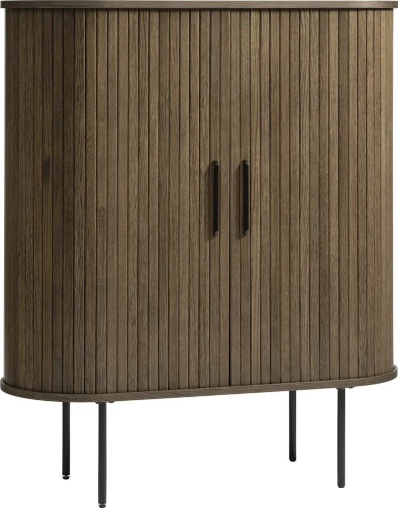 Highboard Nerja en chêne plaqué brun - Buffet haut 100x118x45 cm