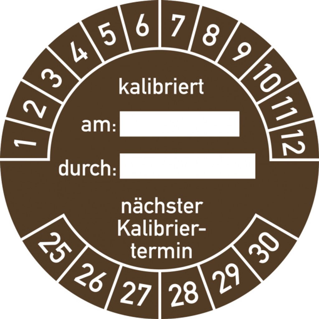 Dreifke Prüfplakette kalibriert am: durch: nächster...2025-2030,Folie,Ø 40 m...