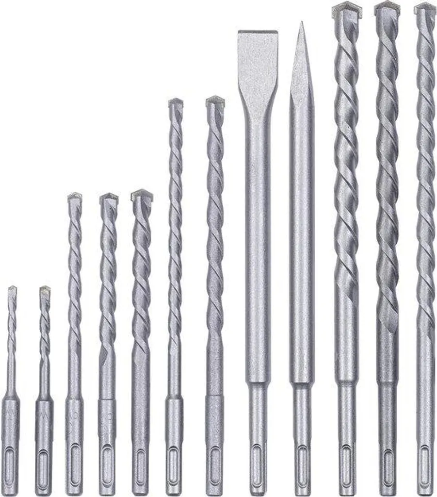Coffret forets et burins SDS Plus béton - Kit 12 pièces pro