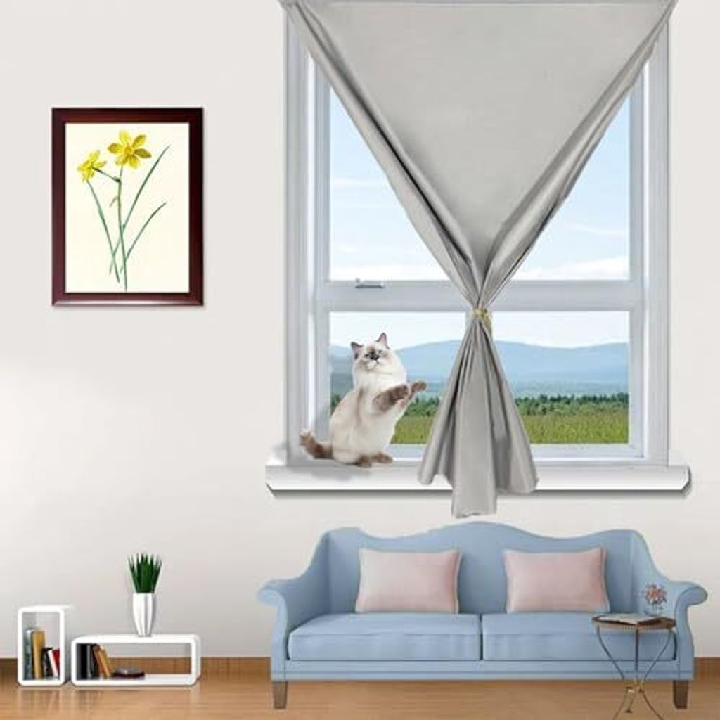 Blackout Roller Blind, 40 x 100 cm, Energieeinsparung, 100% undurchsichtig, abnehmbare tragbare Fensterklettflächenfenstertüren, grau