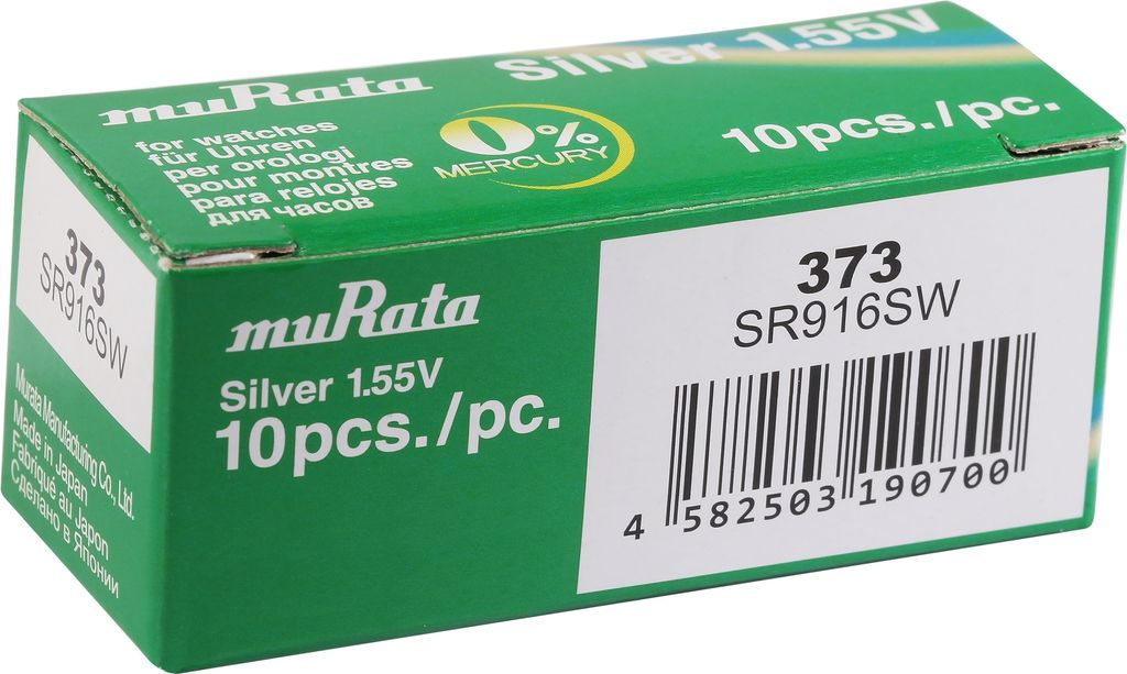MURATA Knopfzellen, 0% Quecksilber , VE 10 Stk - 315-399