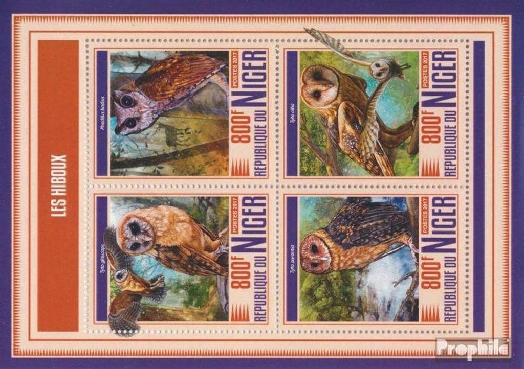 Briefmarken Niger 2017 Mi 5251-5254 Kleinbogen (kompl. Produktbild 