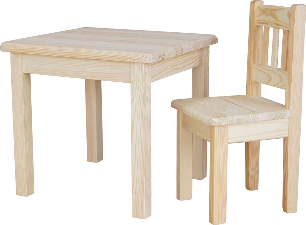 Spielecke Kinder Sitzgruppe Kindertisch Kinderstuhl Massiv Kiefer Holz Neu - Kiefer Lackiert