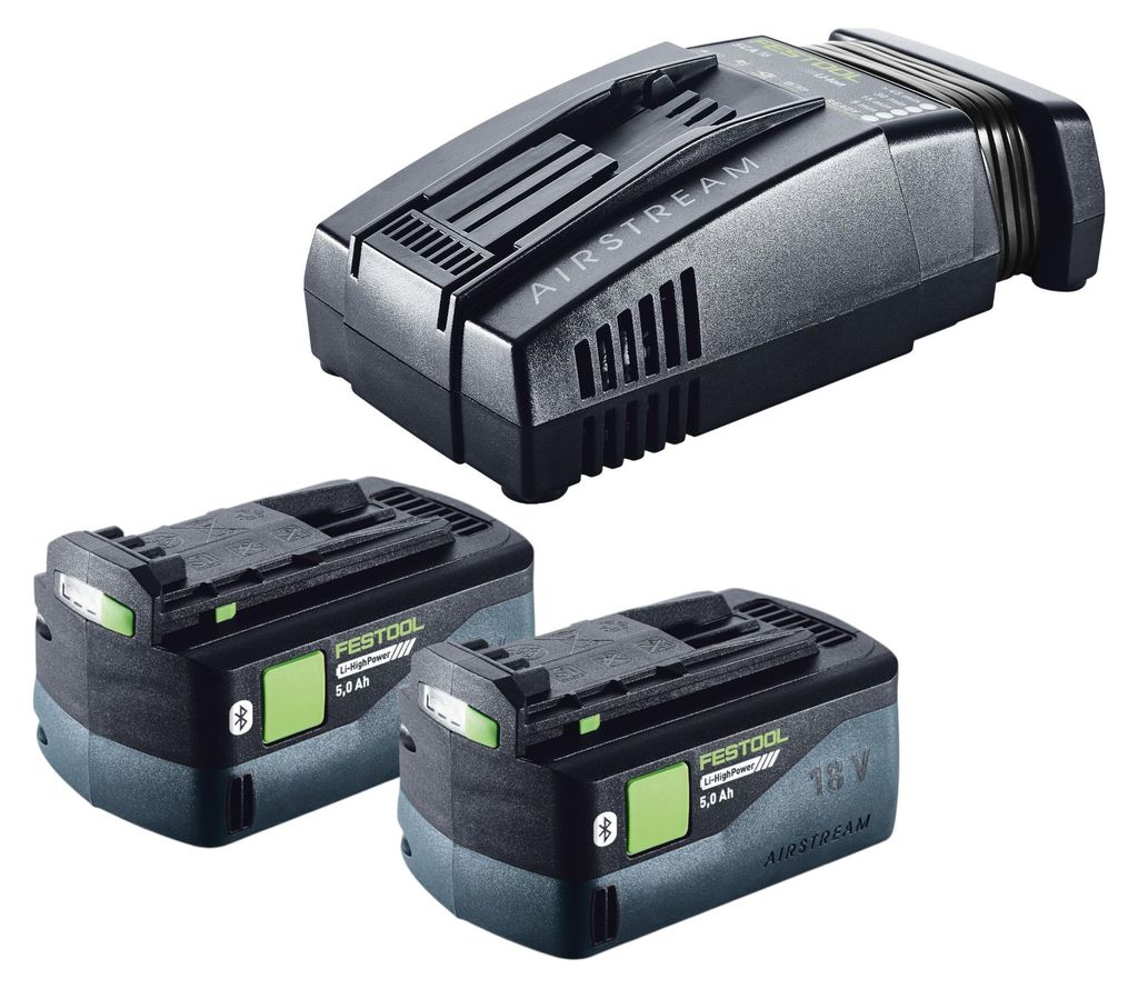 Festool Energie Set 2x BP 18 Li 5,0 HP-ASI HighPower Akkupack 18 V 5,0 Ah ( 2x 578519 ) + SCA 16 Ladegerät ( 576953 )