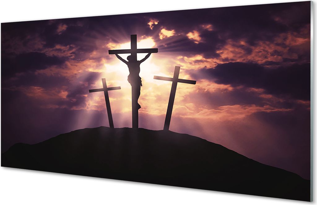 Glasbilder 120x60 Wandkunst Jesus Kreuz