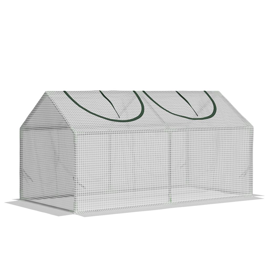 Mini Gewächshaus Balkon mit Rollfenster – Foliengewächshaus Stahl 120x60x60 cm