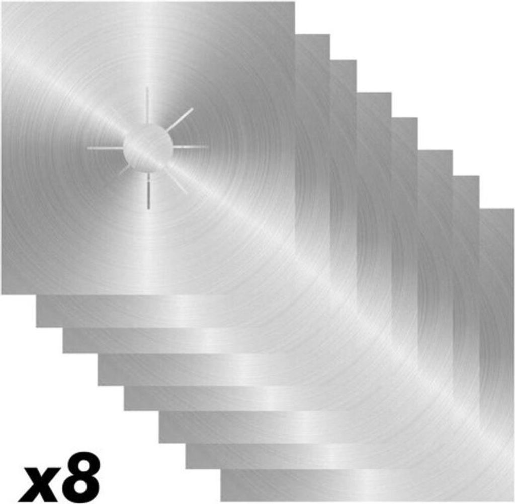 Set mit 8 Aluminium-Herdschutzkappen, 27 x 27 cm