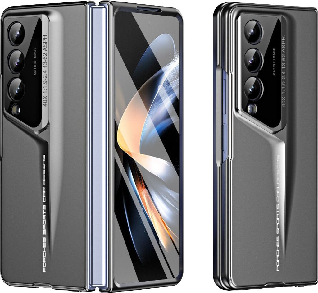 Handyhülle für Samsung Galaxy Z Fold 6 mit Integriertem Displayschutz, Dünnes Hartes PC Kratzfest Schutzhülle Grau