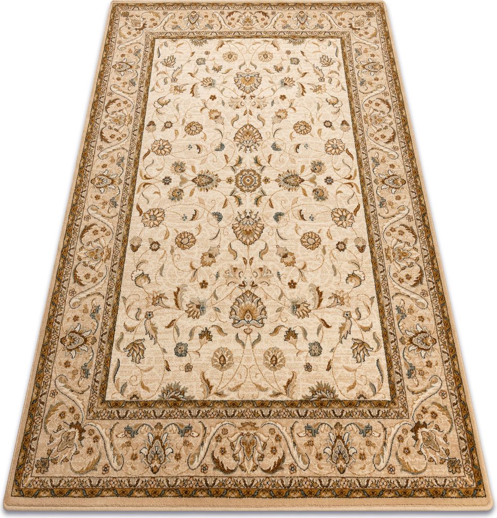 Wollteppich OMEGA ARIES Blumen Perle beige 100x150 cm