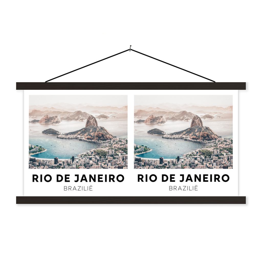 MuchoWow Textilposter Brasilien - Rio - Architektur - Wasser 60x30 cm mit schwarzem Rahmen - Textilien