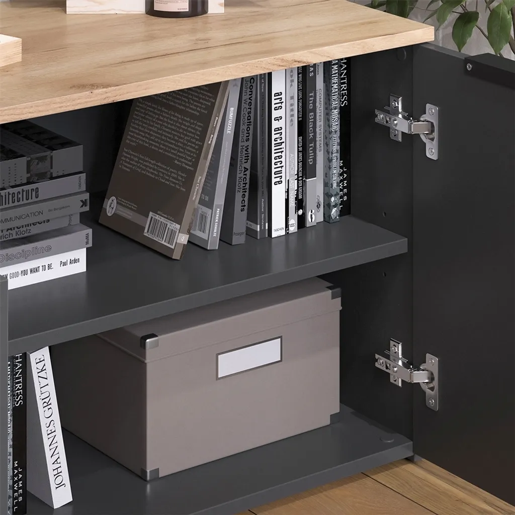 Petit Buffet Anthracite Vicco Wido : Solution de Rangement 80x50 cm - 5