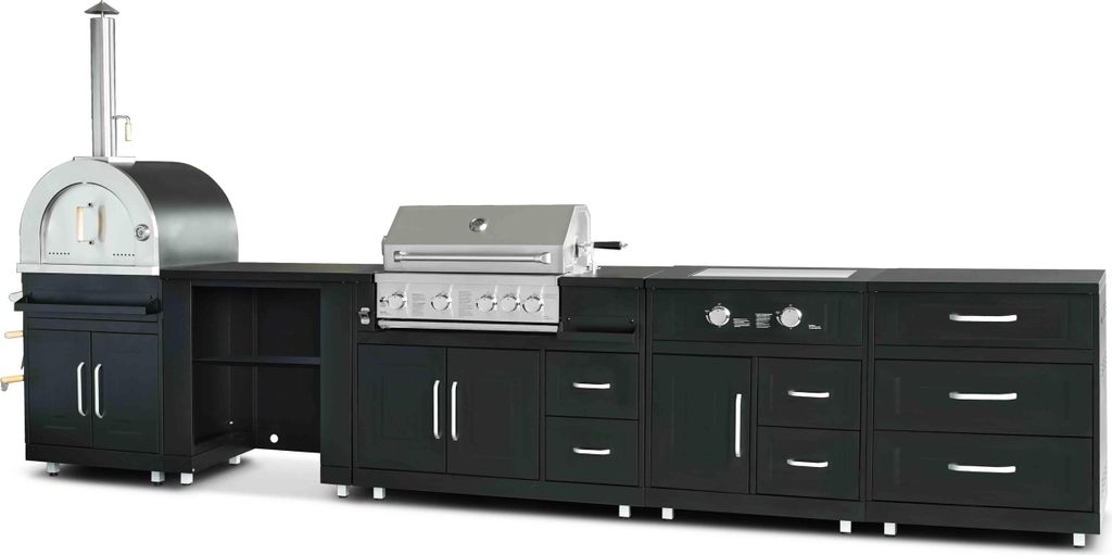 Außenküche 5 Elemente und 3 Kochmodule - Oviala Memphis