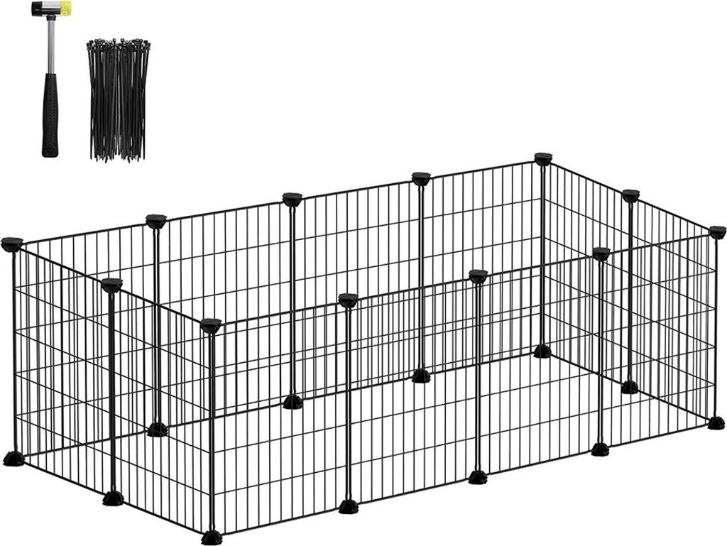 Kleintiergehege zum Selberbauen aus Metall, 123 x 63 x 41 cm, schwarz