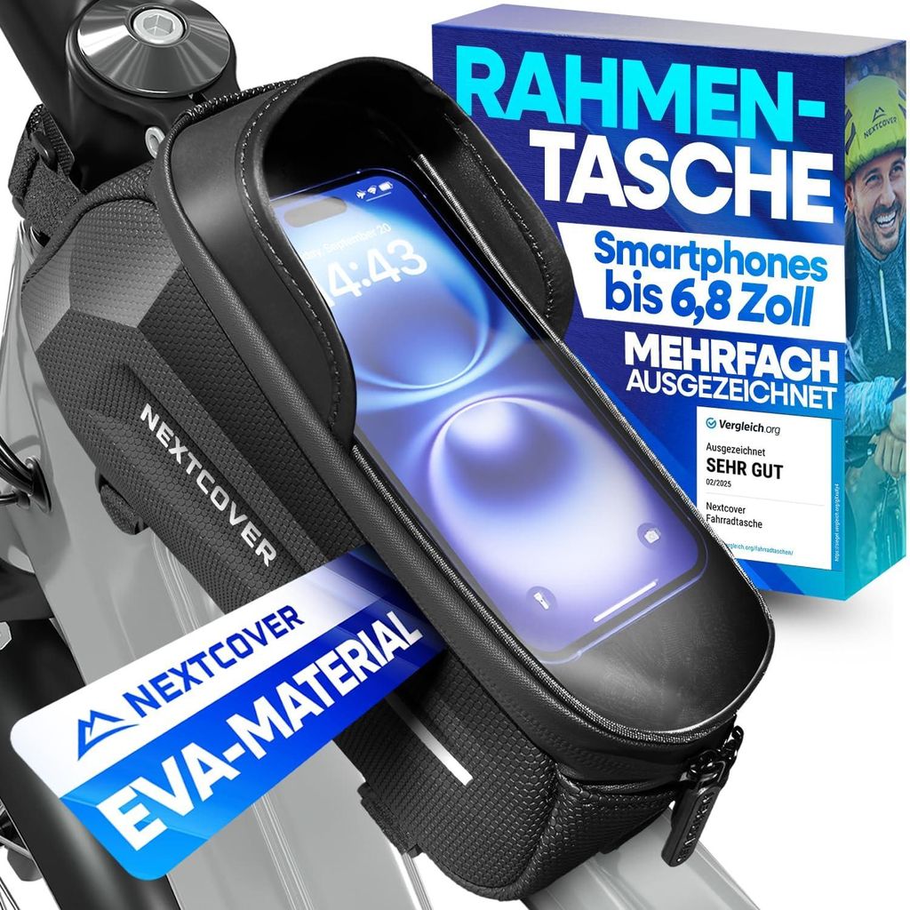 Nextcover Rahmentasche Fahrrad mit Handytasche I Fahrrad Produktbild 