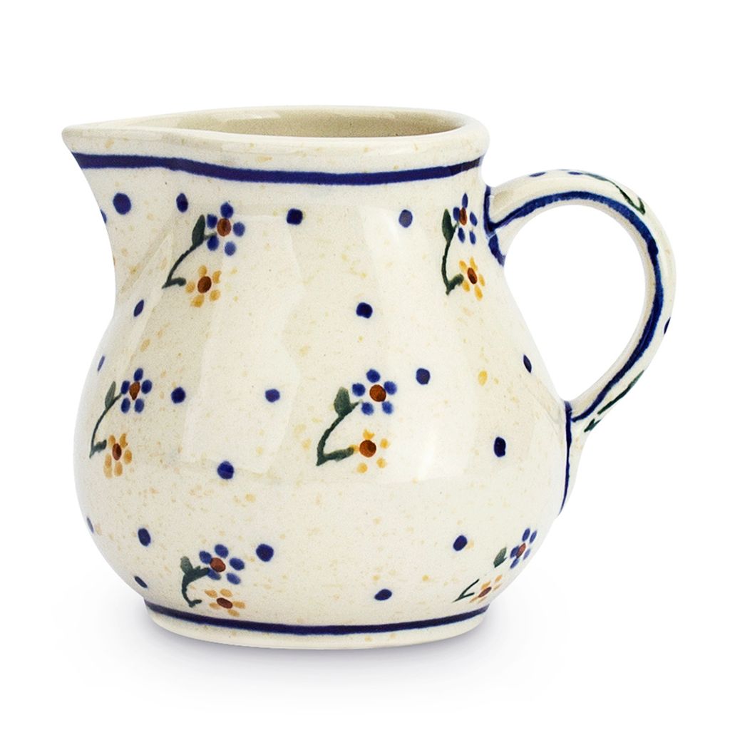 Bunzlauer Keramik 170ml Sahnekännchen Milchkännchen Ø9,5cm H8cm Gießer für Frühstück oder Kaffeerunde Dekor 111