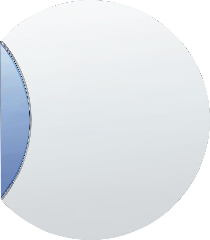 BELIANI Wandspiegel Blau Glas Halbrund 70 x 79 cm ohne Rahmen Modern Wohnzimmer Schlafzimmer Flur Esszimmer Wanddeko Dekospiegel Hängespiegel