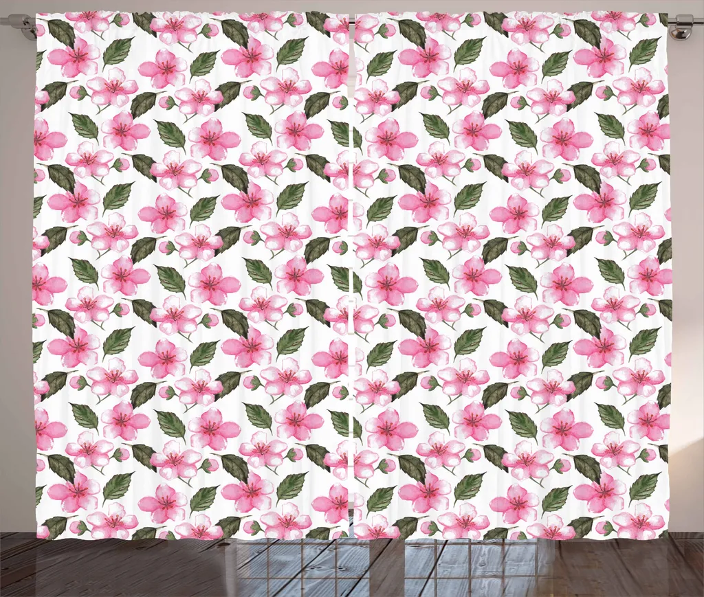 Tenda Rustica Sakura ABAKUHAUS 280x175 cm Verde Cacciatore e Rosa