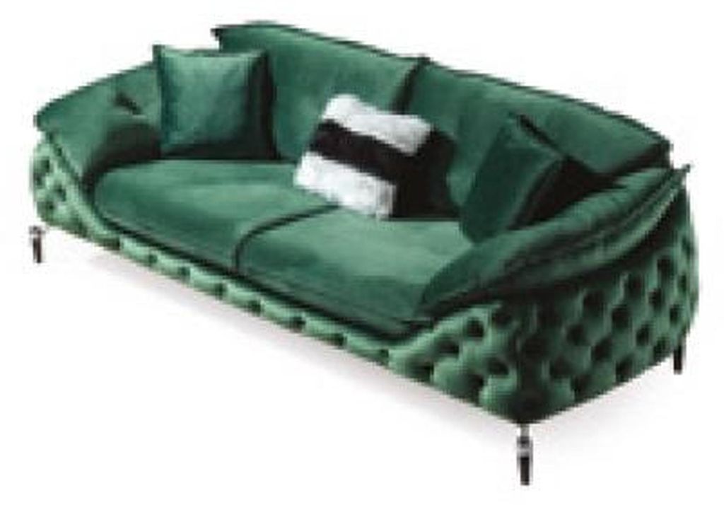 Chesterfield Dreisitzer Couch Polster Sofas Textil Leder Sofa Couchen Möbel Neu