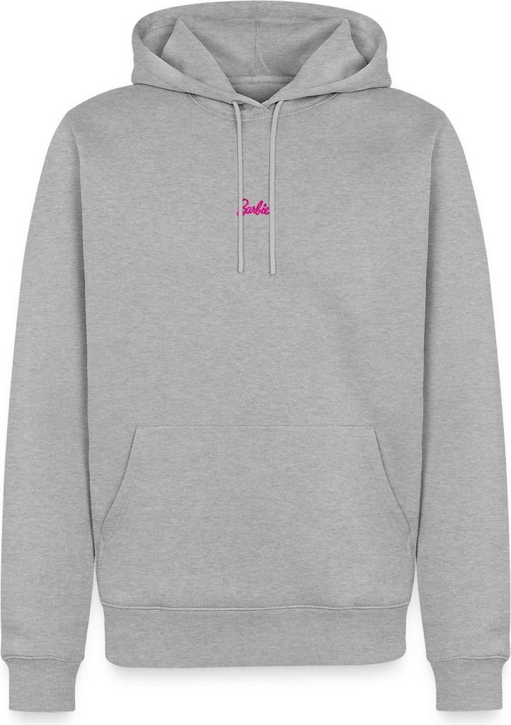Spreadshirt Barbie Logo Klein Stick Herren Premium Hoodie, XL, Grau meliert